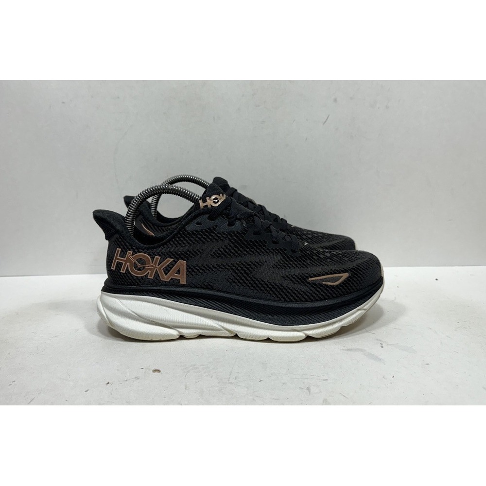Hoka One One Women's Black with Rose Gold Accents Running Shoes